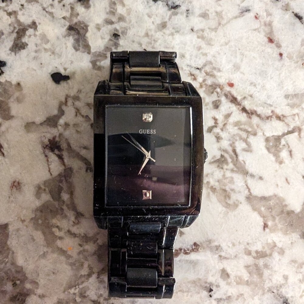 Men's Black Guess watch